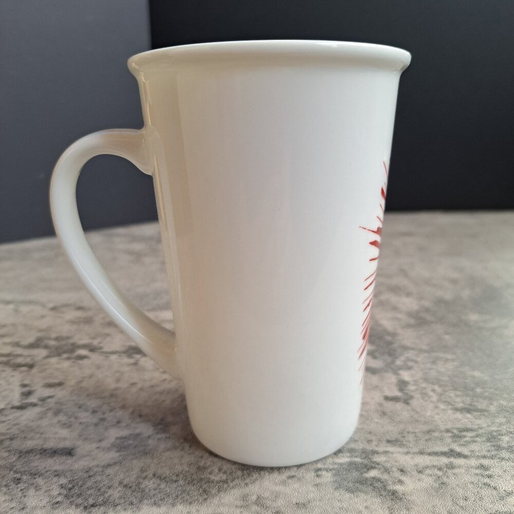 STARBUCKS RED STARBURST FIREBURST 12 OZ COFFEE TEA CUP 2014 EXCELLENT CONDITION - Picture 3 of 8